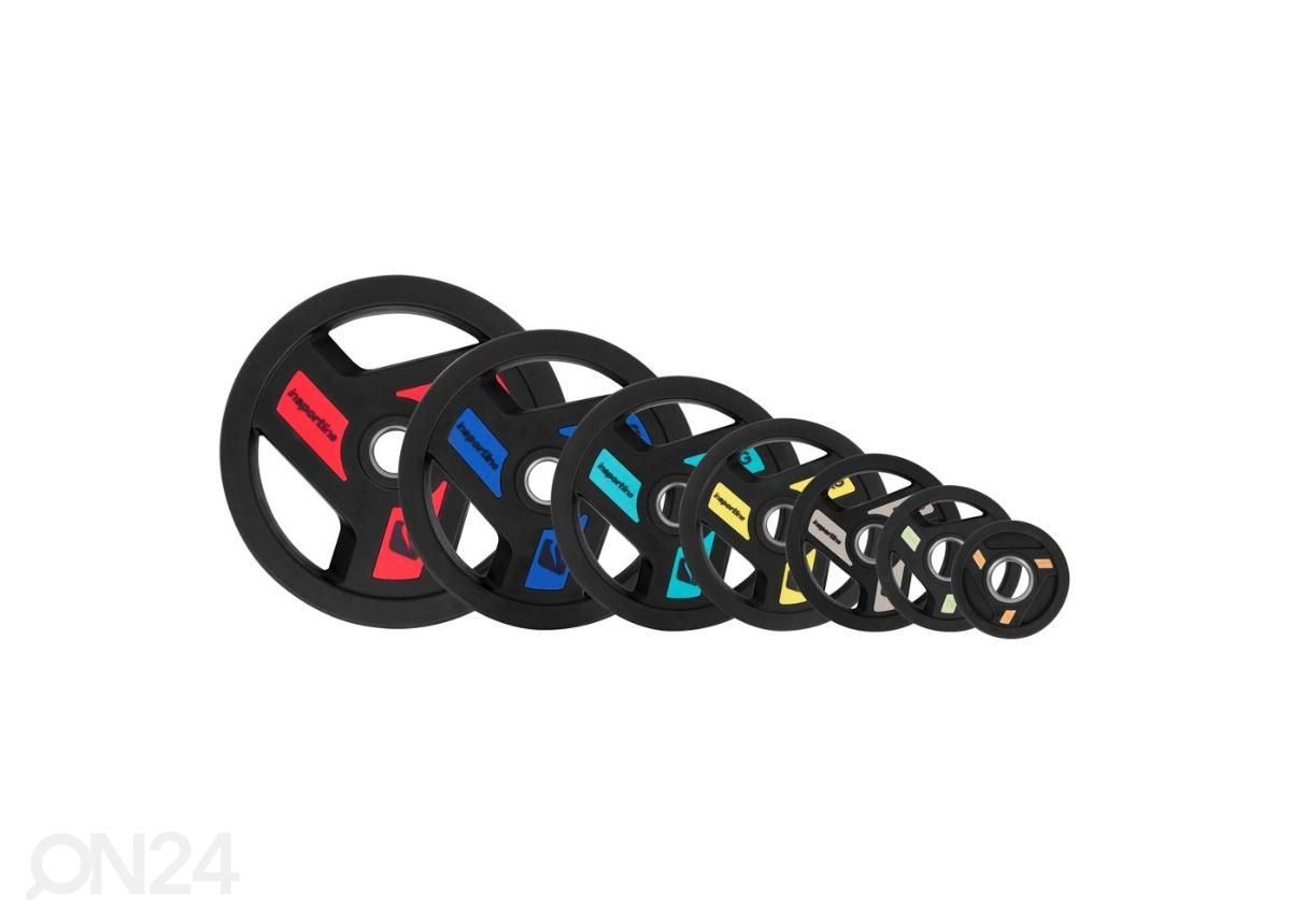 Ketas kummist kattega Olympic Komplekt 2x 1.25-25kg inSPORTline suurendatud