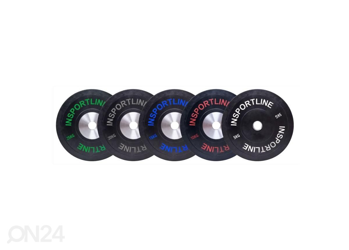 Ketas kummist Set Bumper Plate 2x 5-25kg inSPORTline suurendatud