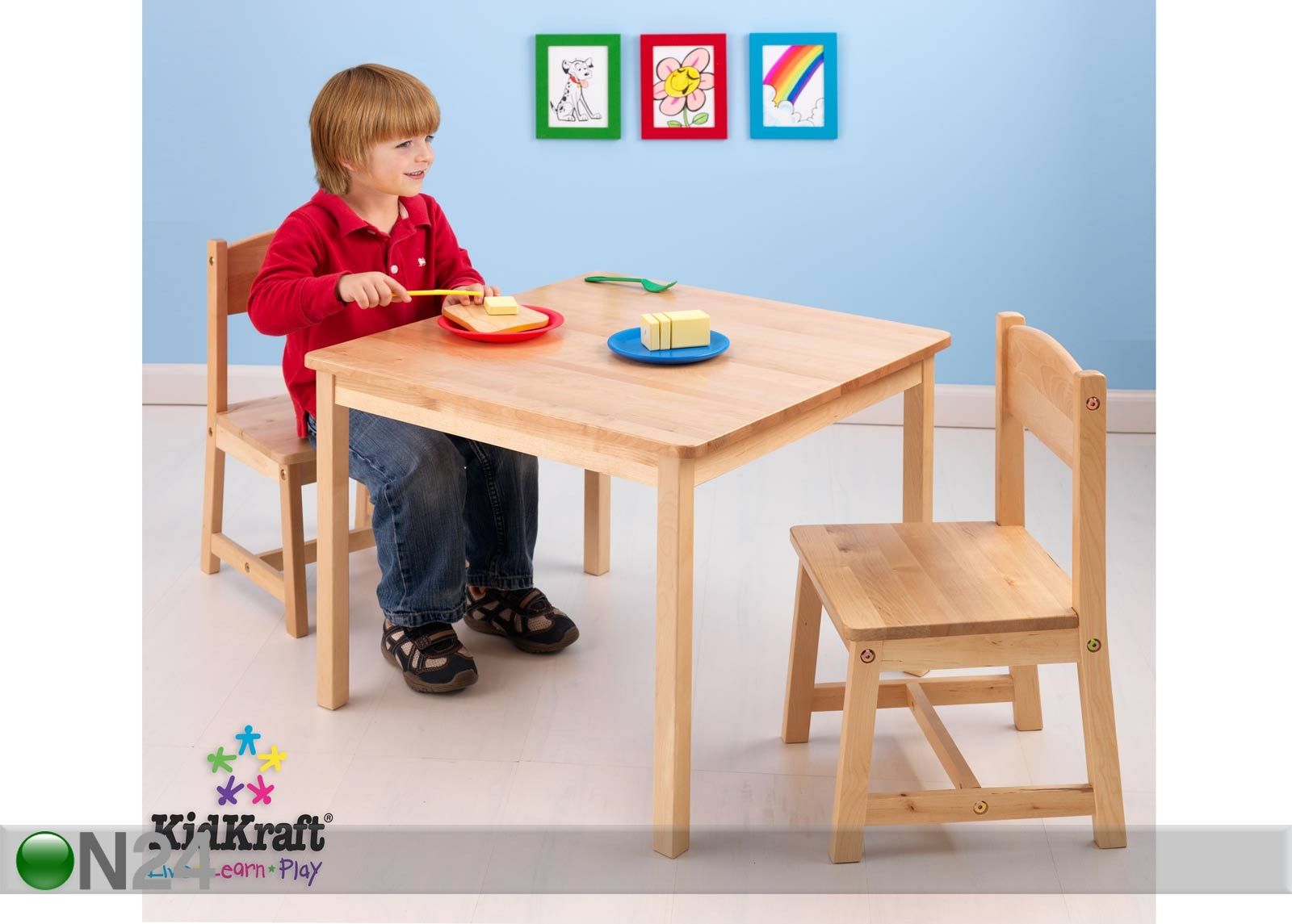 KidKraft Aspeni laud ja toolid suurendatud