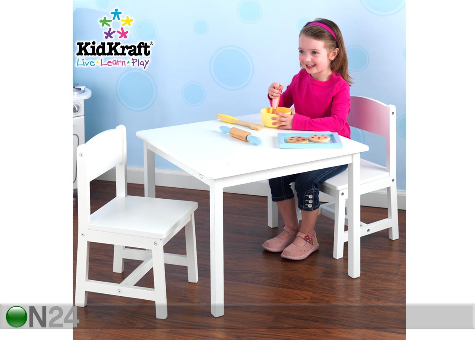 KidKraft Aspeni laud ja toolid suurendatud