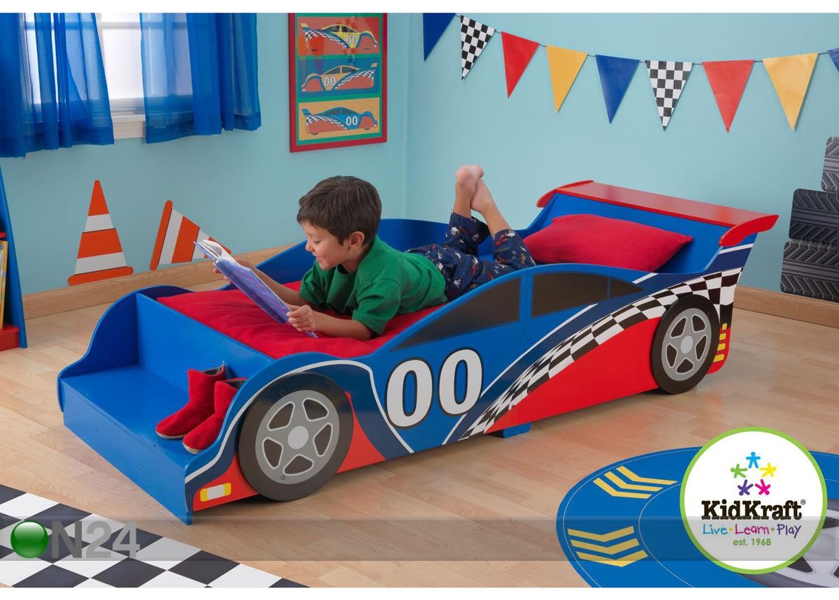 KidKraft Ralliauto voodi 70x140 cm suurendatud