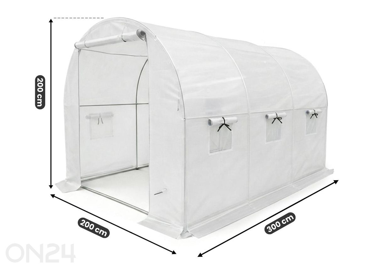 Kilekasvuhoone 6 m² suurendatud mõõdud