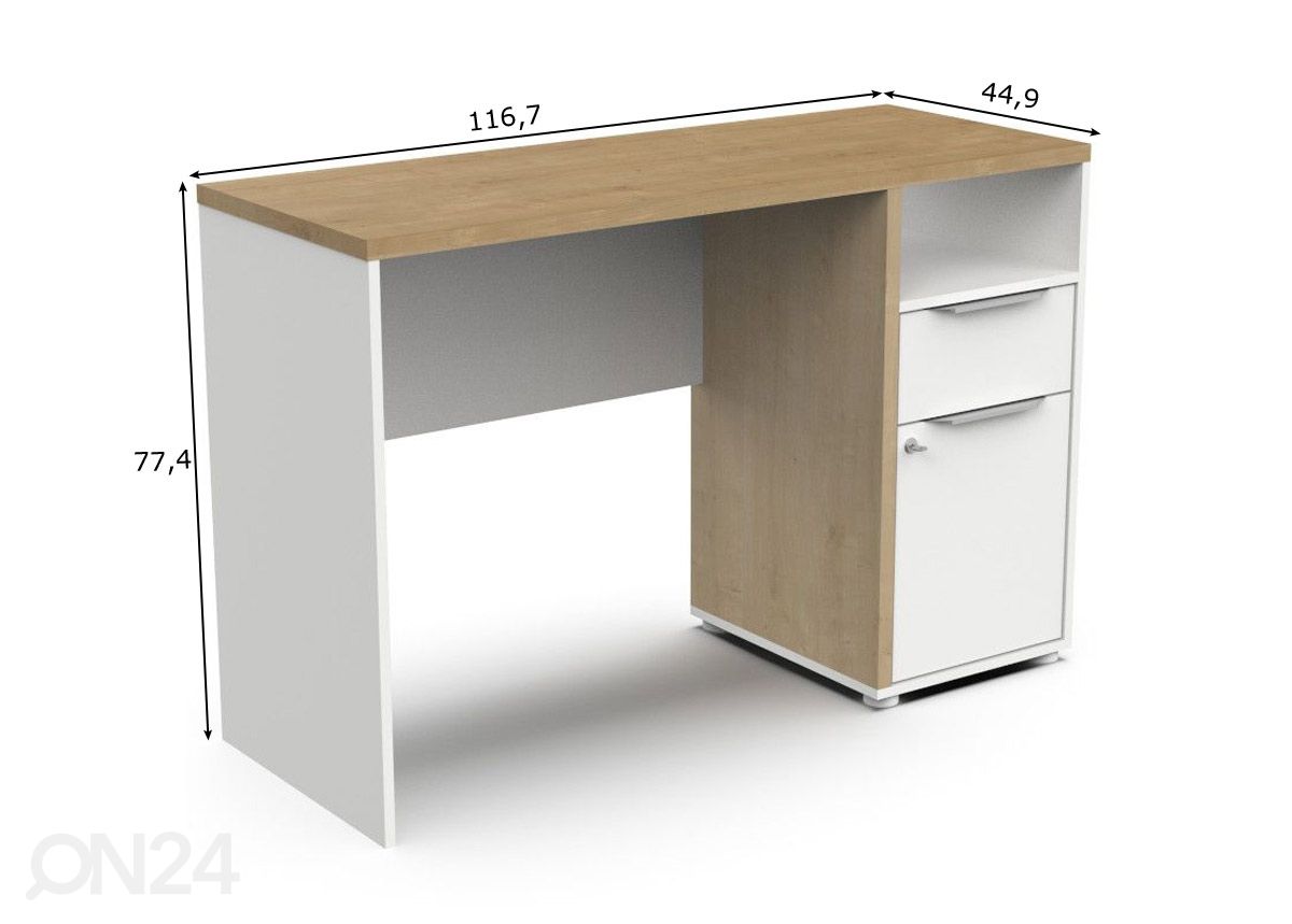 Kirjutuslaud Access 116,7 cm suurendatud mõõdud