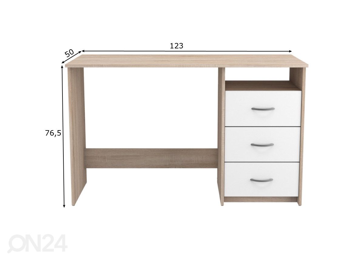 Kirjutuslaud Aristote 123 cm suurendatud mõõdud