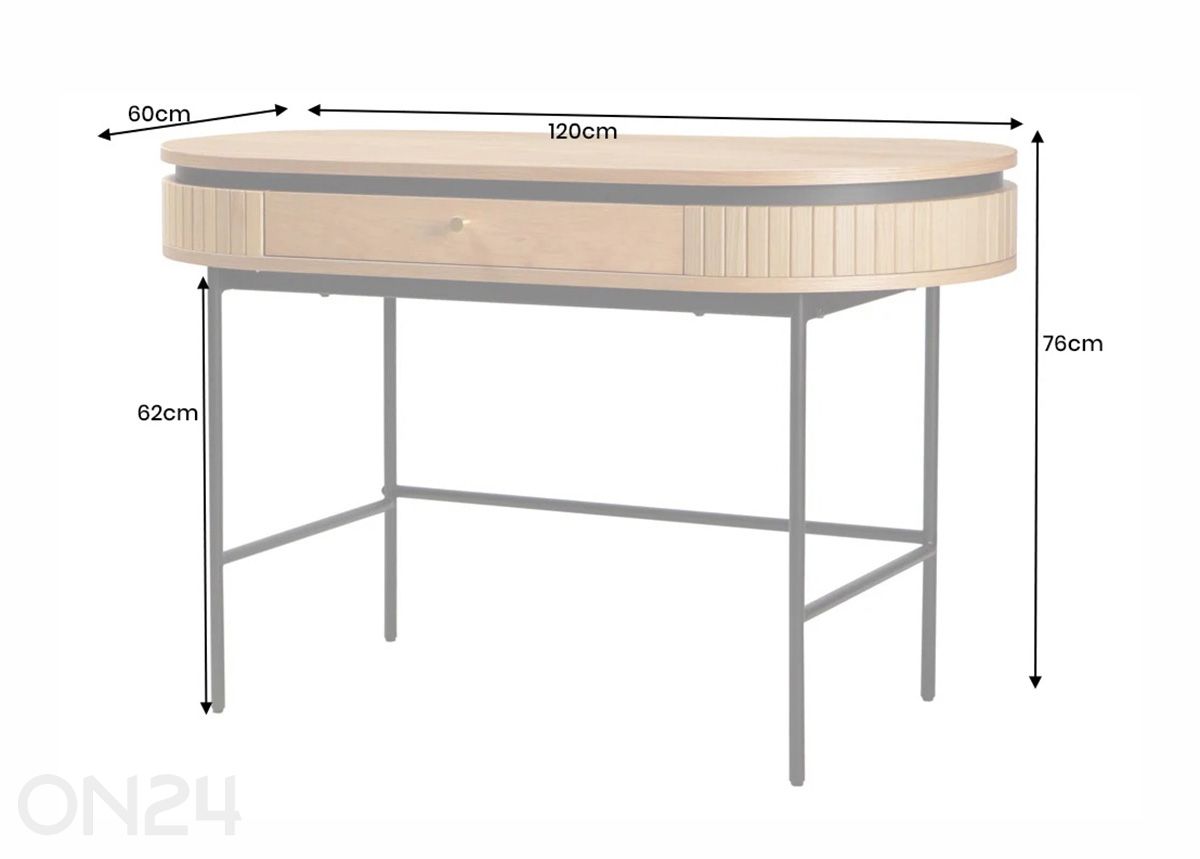 Kirjutuslaud Atelier 120 cm suurendatud mõõdud