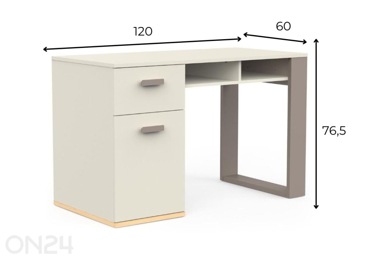Kirjutuslaud Camillia 60x120 cm suurendatud mõõdud