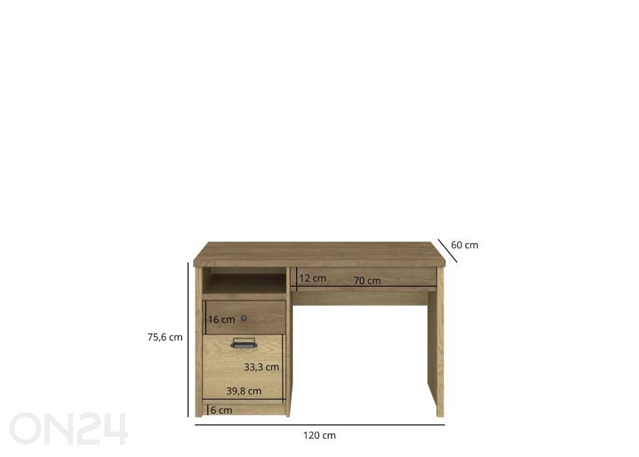 Kirjutuslaud Denzel 120 cm suurendatud mõõdud