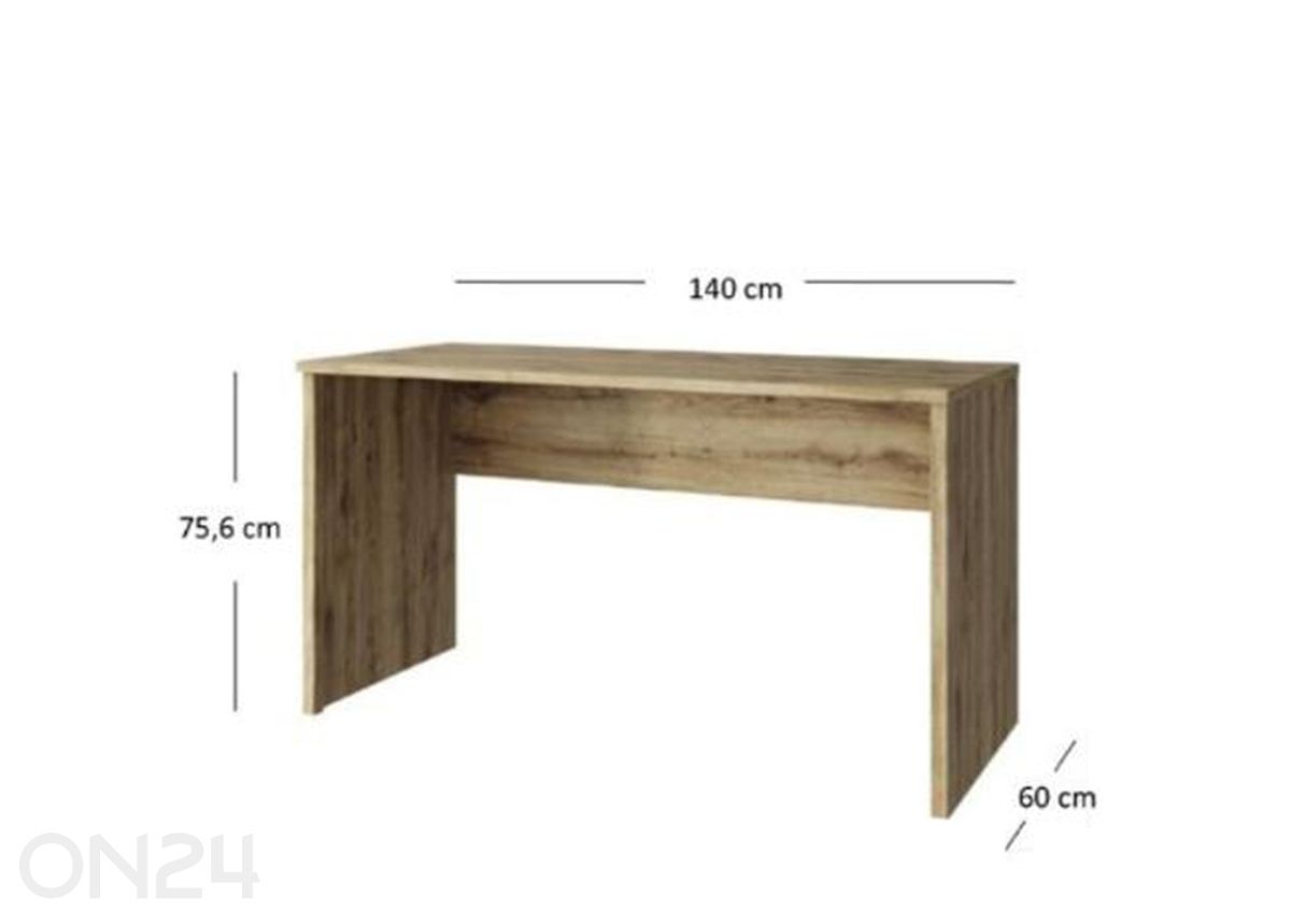 Kirjutuslaud Doorset 140 cm suurendatud mõõdud