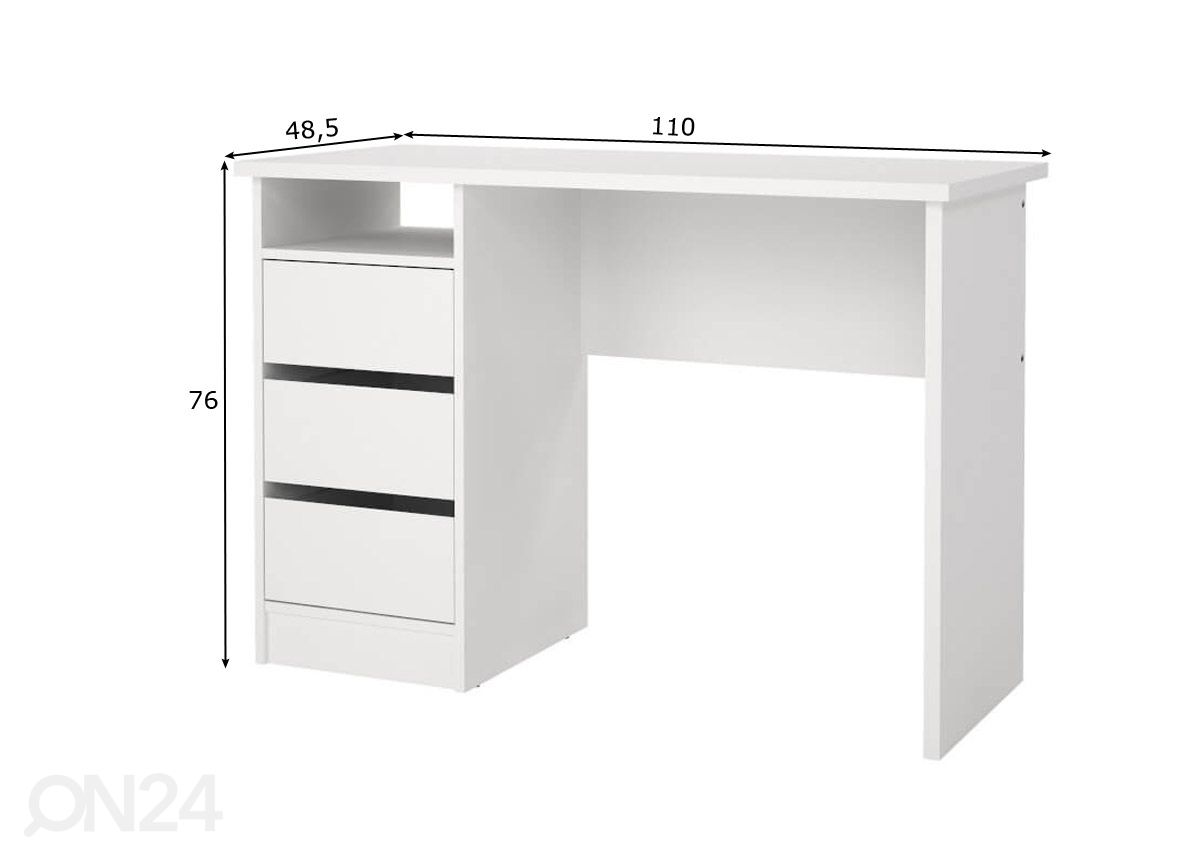 Kirjutuslaud Function 110 cm suurendatud mõõdud