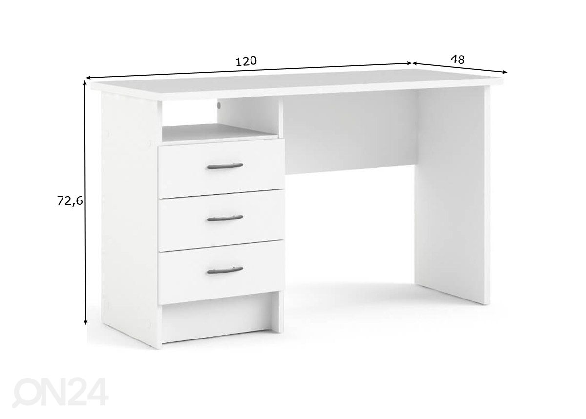 Kirjutuslaud Function 120 cm suurendatud mõõdud