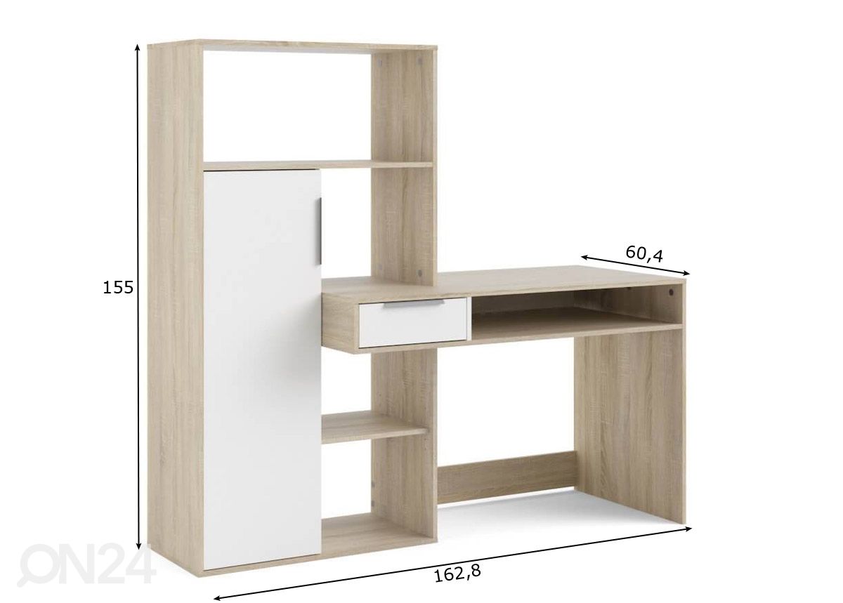 Kirjutuslaud Function 162,8 cm suurendatud mõõdud