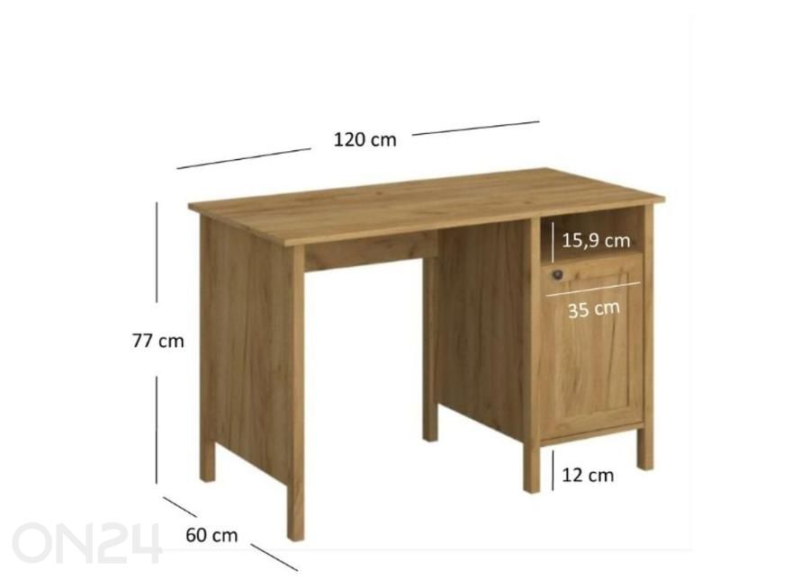 Kirjutuslaud Klark 120 cm suurendatud mõõdud