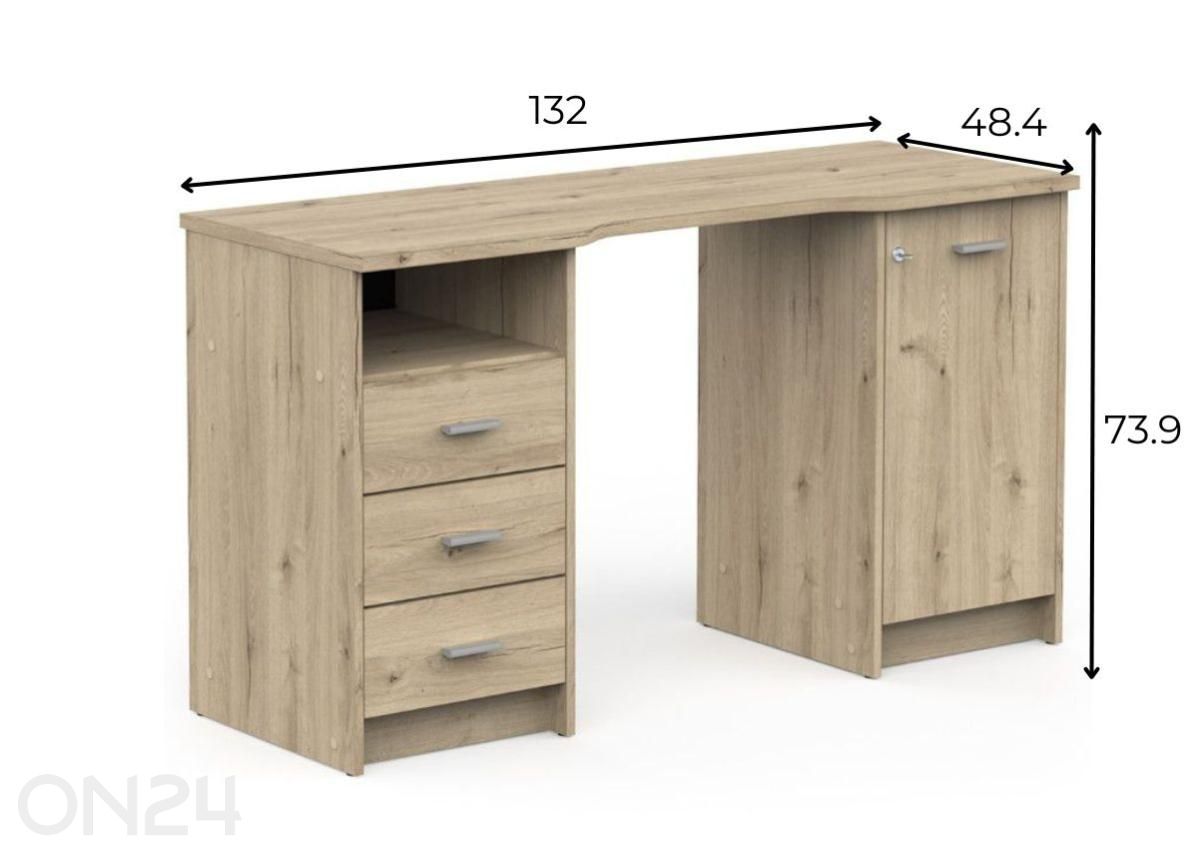 Kirjutuslaud Mao 48x132 cm suurendatud mõõdud