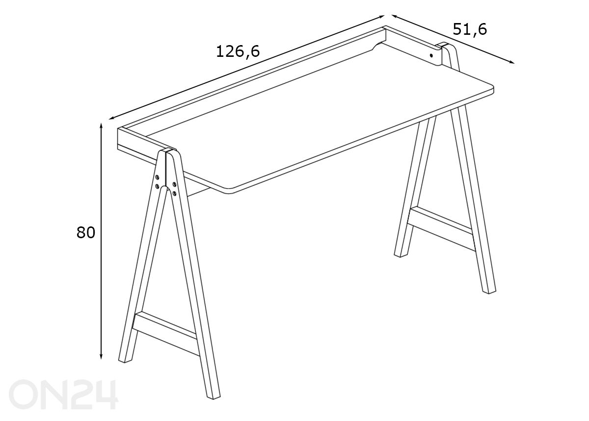 Kirjutuslaud Miso suurendatud mõõdud