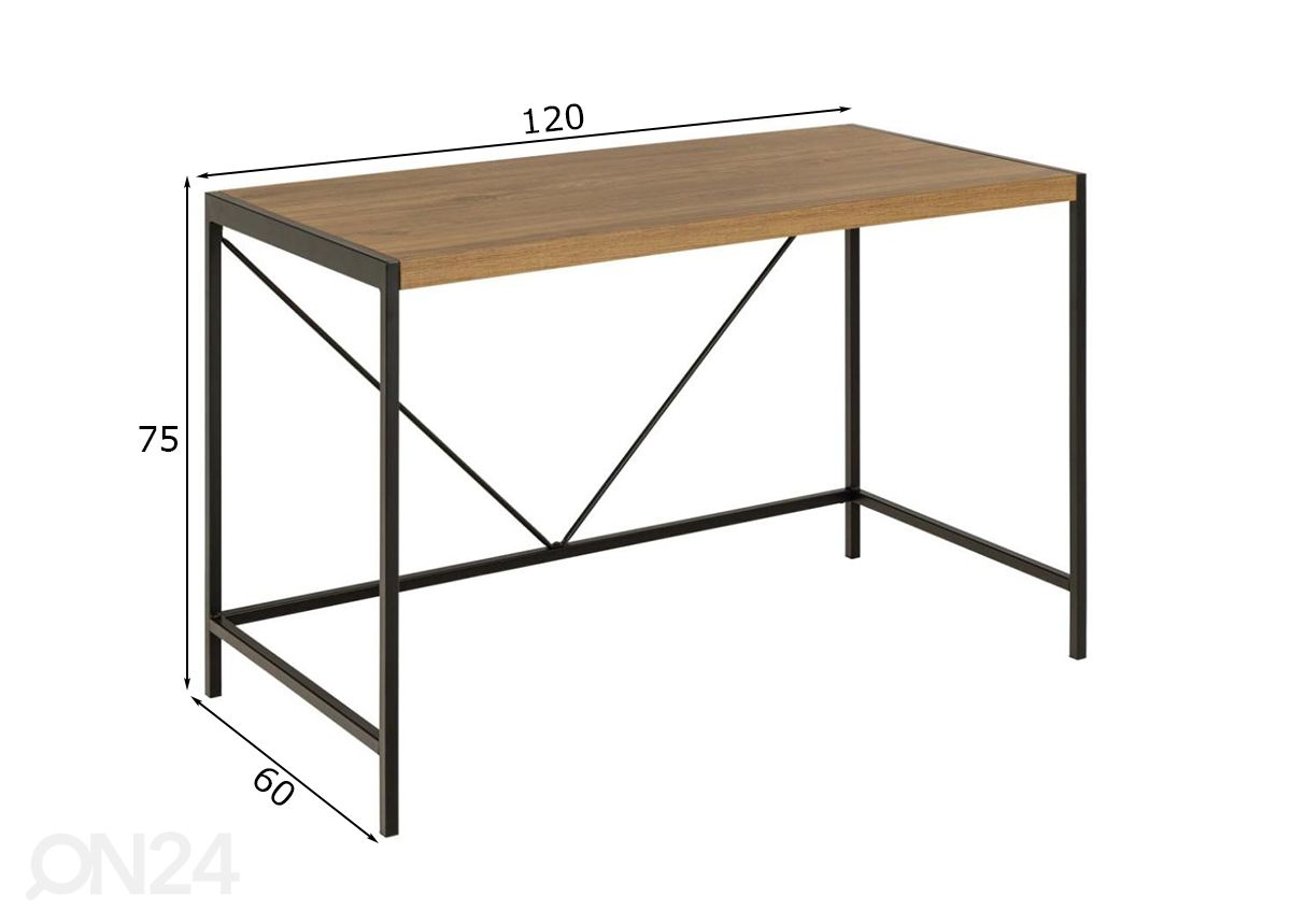 Kirjutuslaud Ribe 60x120 cm suurendatud mõõdud