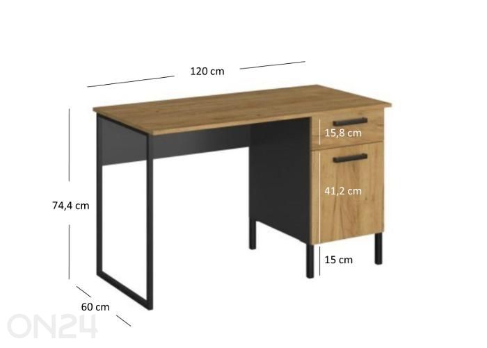Kirjutuslaud Santes 120 cm suurendatud mõõdud