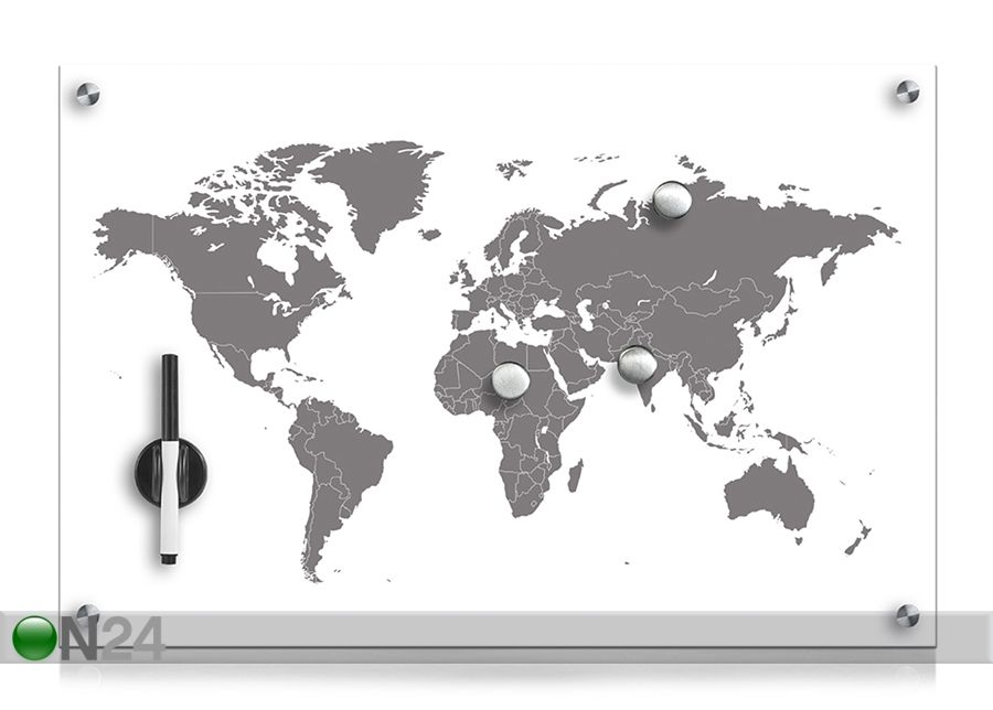 Klaasist memotahvel Worldmap suurendatud
