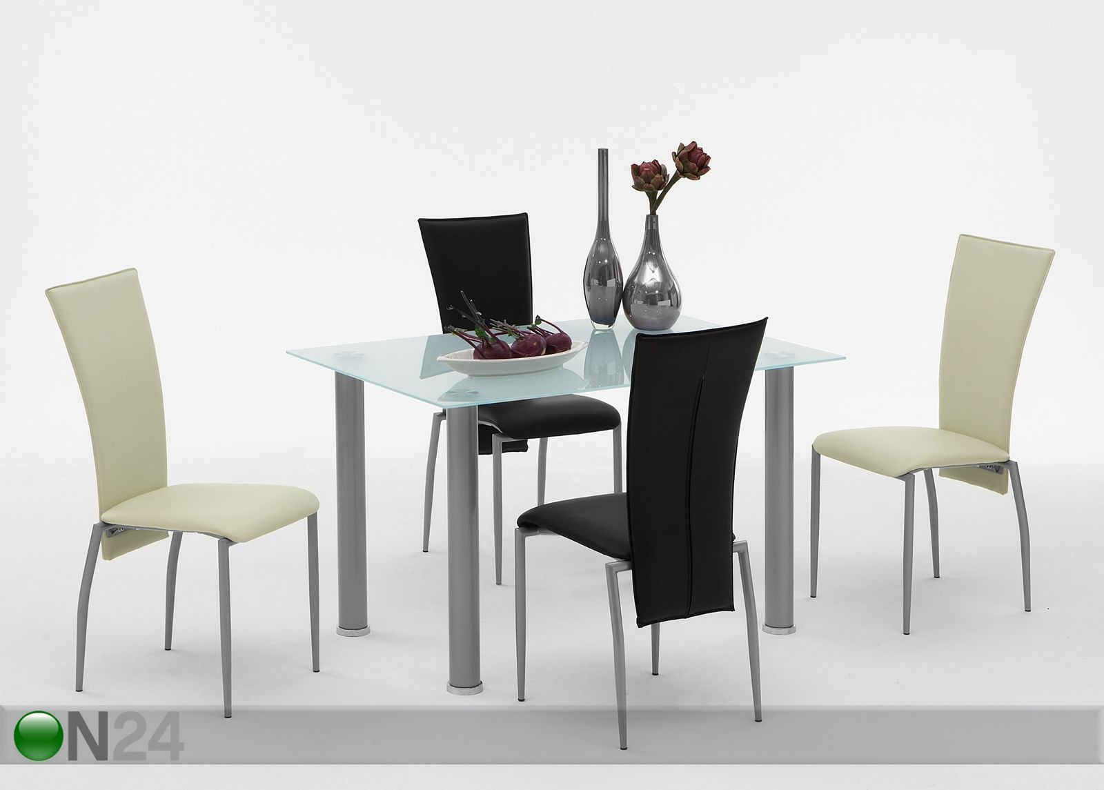 Klaasist söögilaud Francy 80x120 cm suurendatud