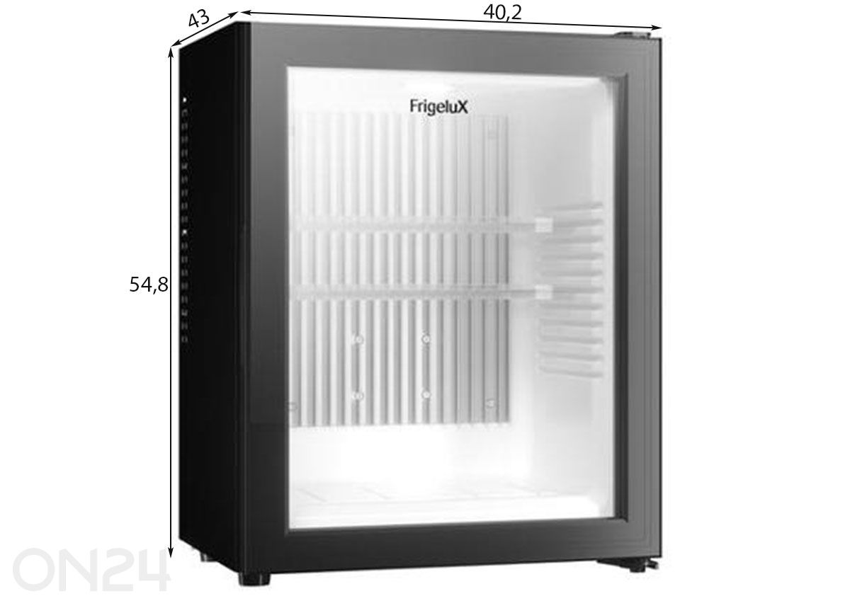 Klaasuksega minibaar Frigelux MINIBAR40VE suurendatud mõõdud