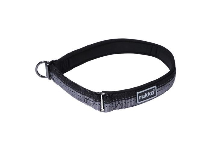 Koera kaelarihm beam poolpehme 15 mm/25-35 cm must suurendatud