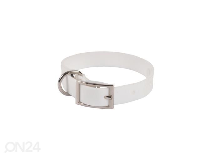 Koera kaelarihm silikoonist 50x2,5 cm valge suurendatud