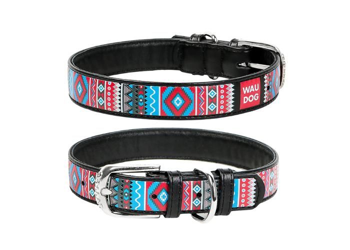 Koera kaelarihm waudog ethno 25 mm38-49 cm must suurendatud