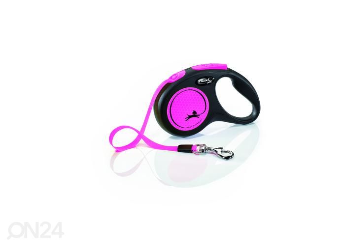 Koera lintrihm neon S 5 m roosa suurendatud