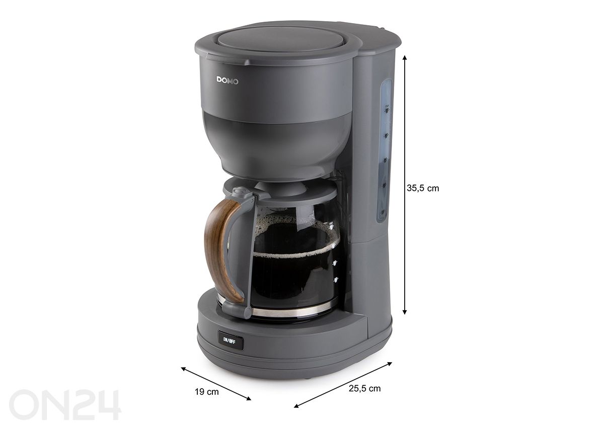 Kohvimasin Domo 1,25L antratsiit suurendatud mõõdud