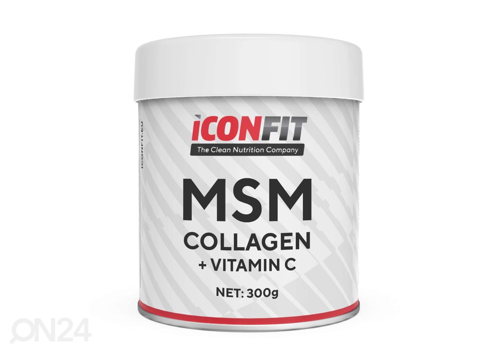 Kollageen + MSM + Vitamiin C 300 g maitsestamata Iconfit suurendatud