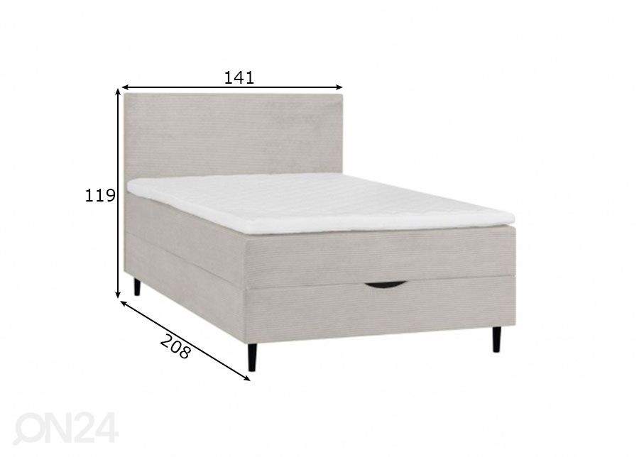 Kontinentaalvoodi Laara 140x200 cm suurendatud mõõdud