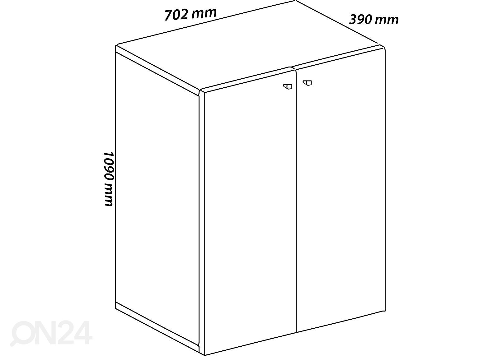 Kontorikapp Lona XL 70 cm suurendatud mõõdud