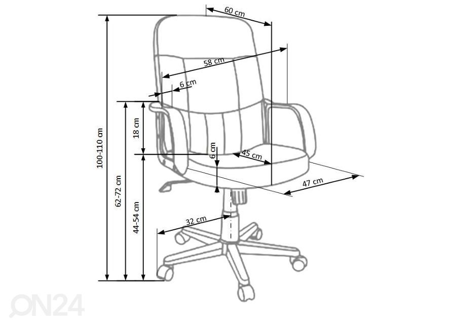 Kontoritool suurendatud mõõdud