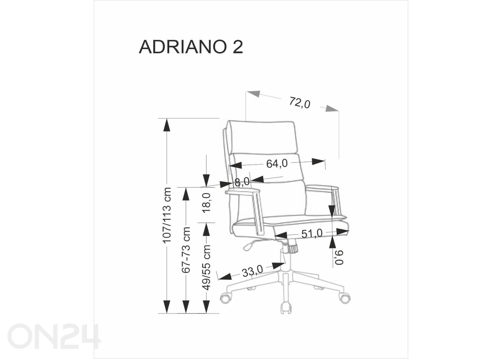 Kontoritool Adriano suurendatud mõõdud