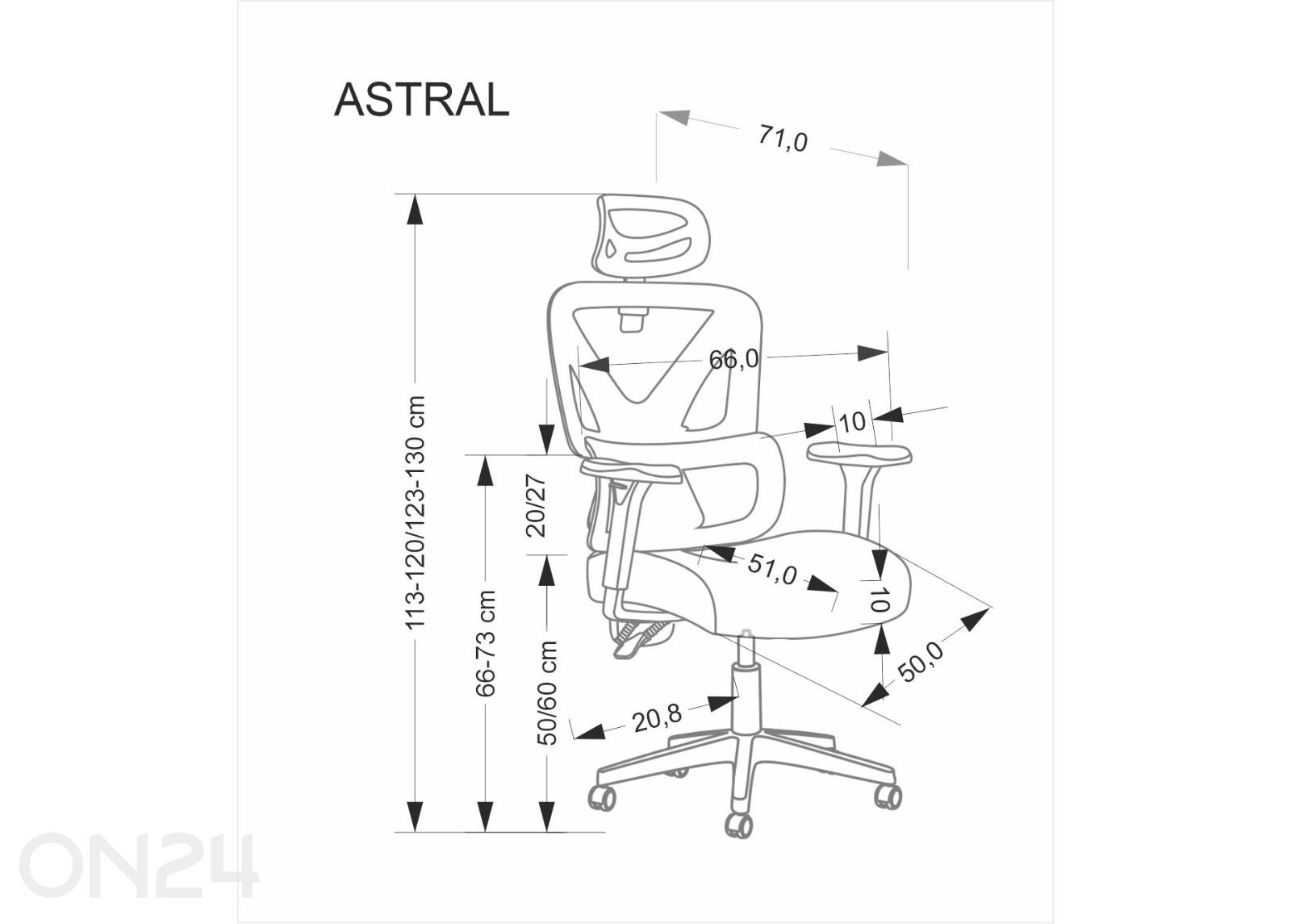 Kontoritool Astral suurendatud mõõdud