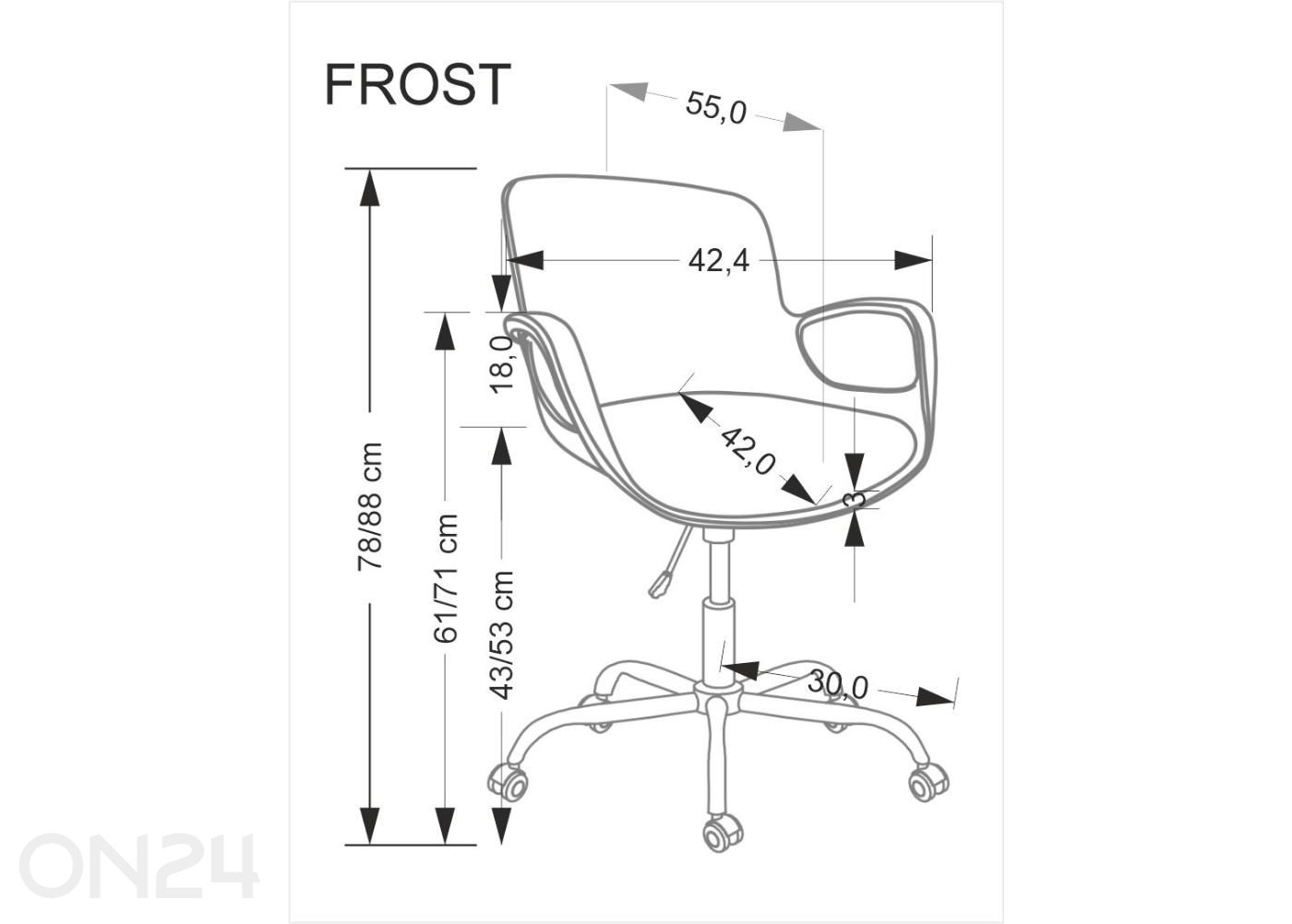 Kontoritool Frost suurendatud mõõdud