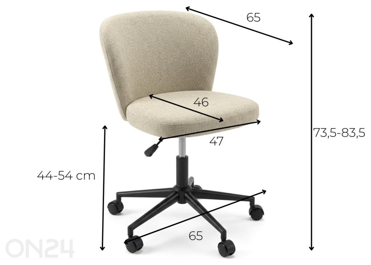 Kontoritool Woolford suurendatud mõõdud