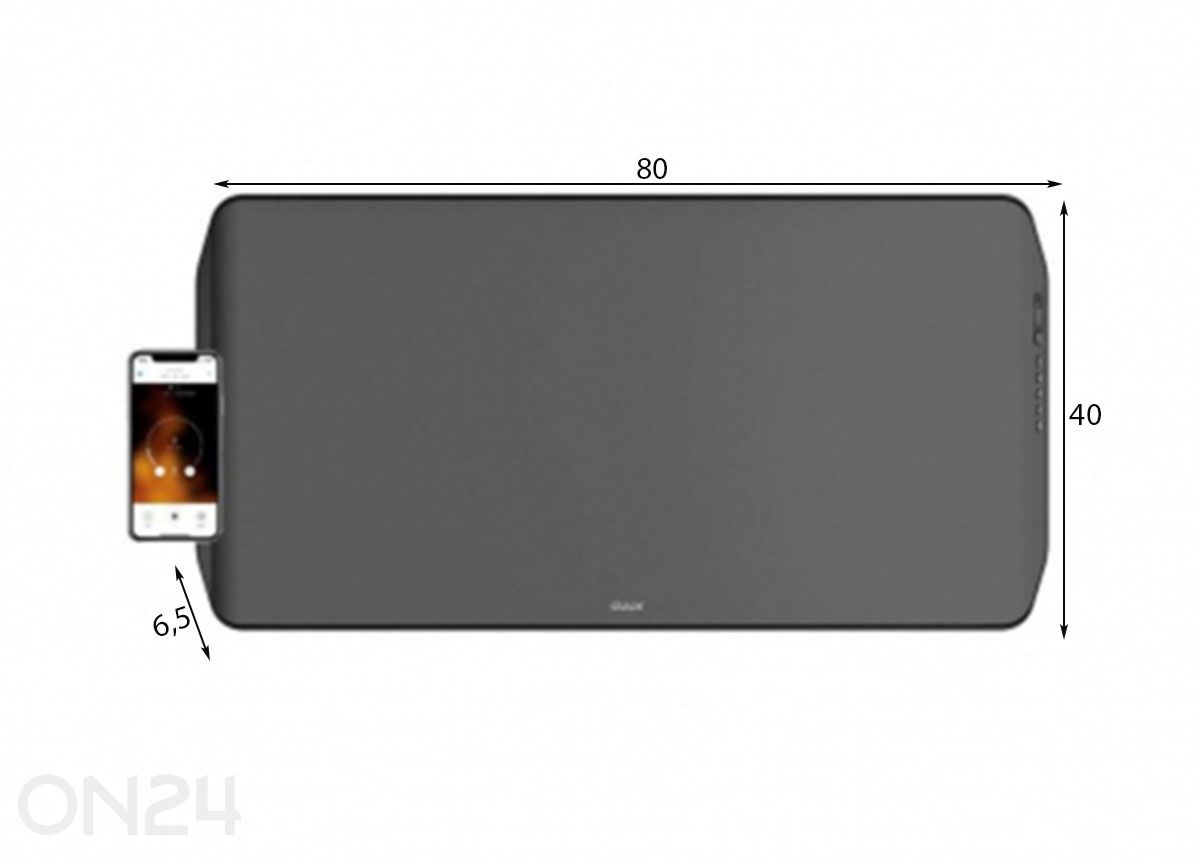 Konvektsioonsoojendi Duux Edge 2000 Smart Wi-Fi, hall suurendatud mõõdud