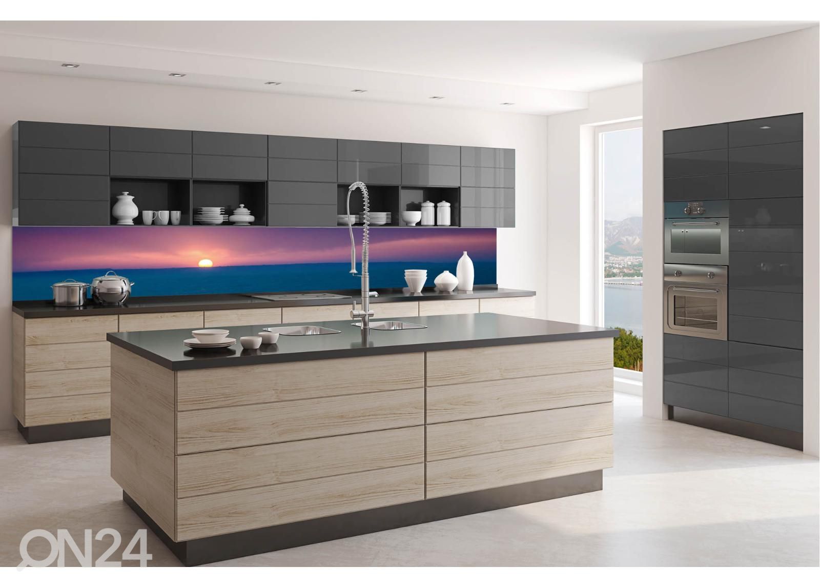 Köögi tagasein Dramatic sunrise 260x60 cm suurendatud