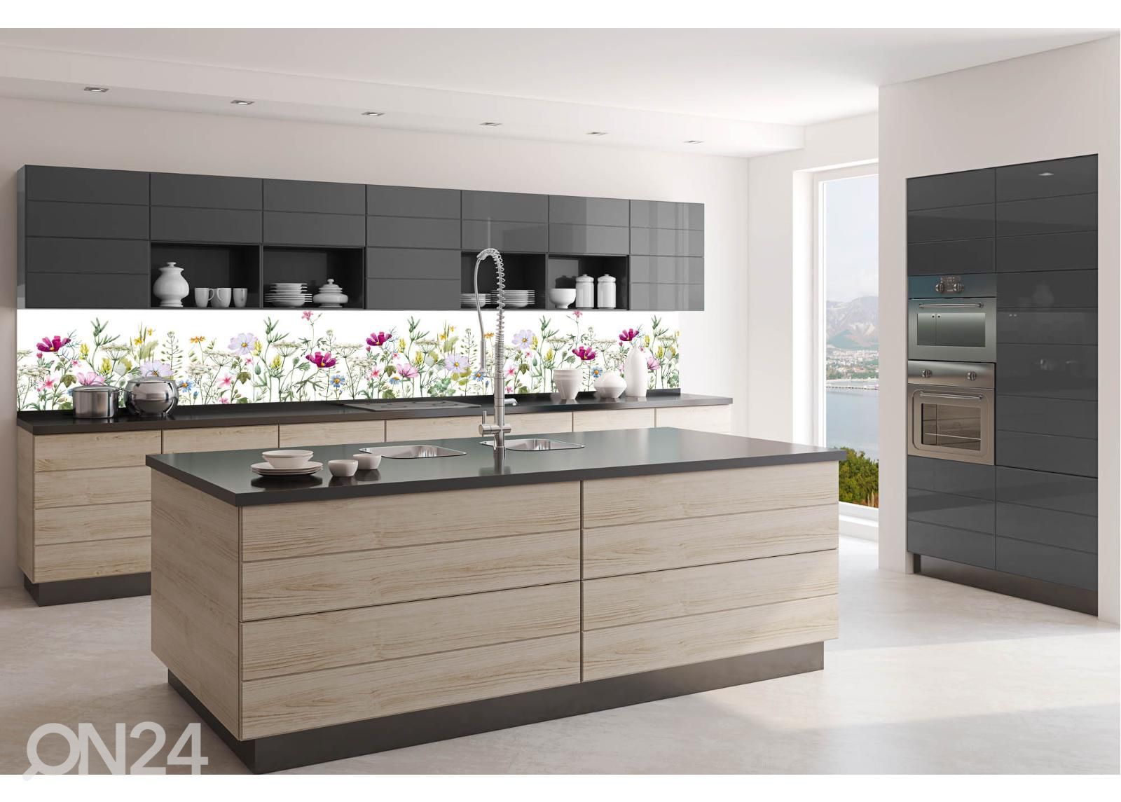 Köögi tagasein Floral pattern 180x60 cm suurendatud
