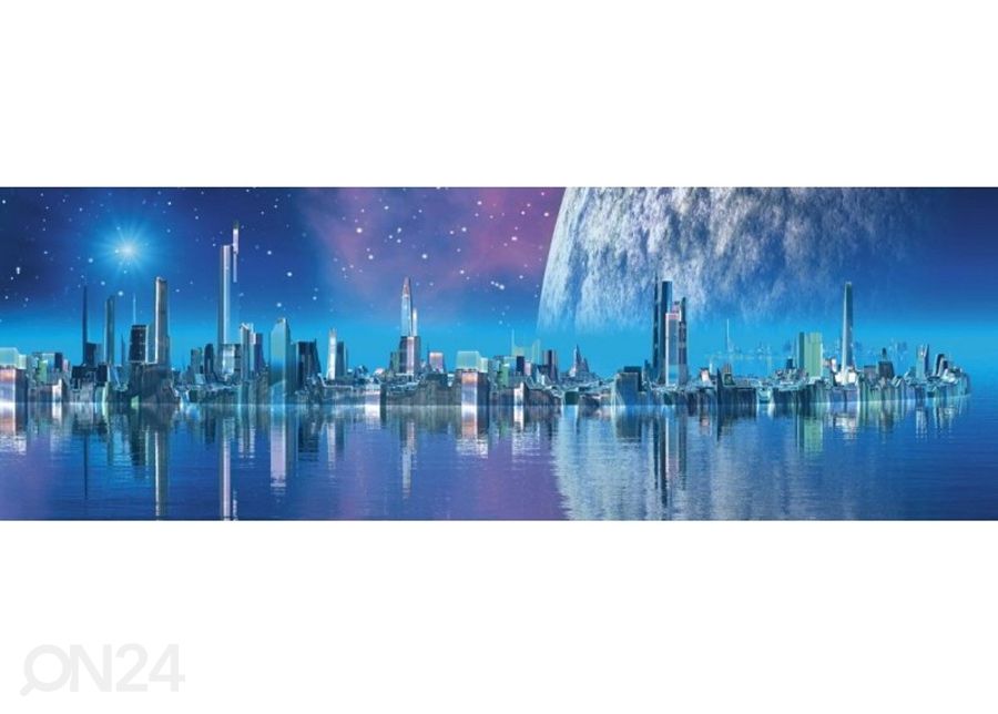 Köögi tagasein Futuristic City 180x60 cm suurendatud