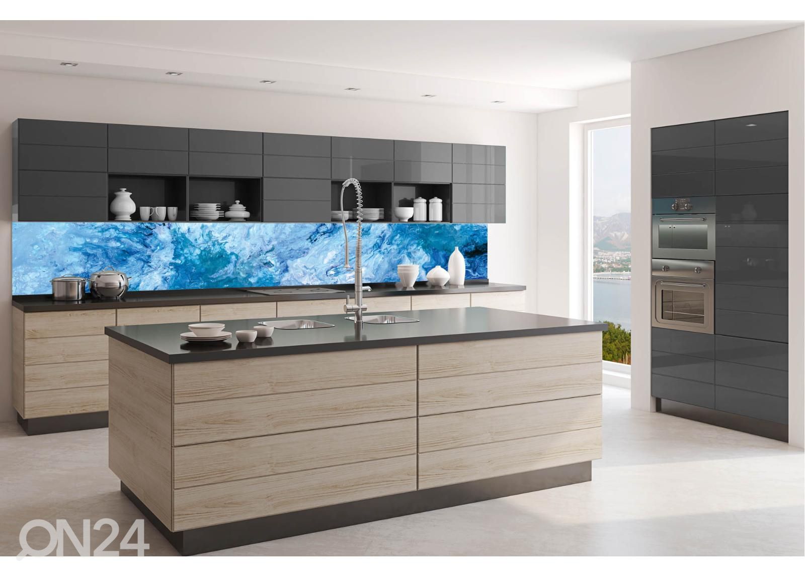 Köögi tagasein Ocean storm effect 180x60 cm suurendatud