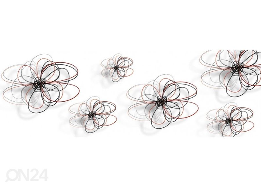 Köögi tagasein Red-black flowers 180x60 cm suurendatud