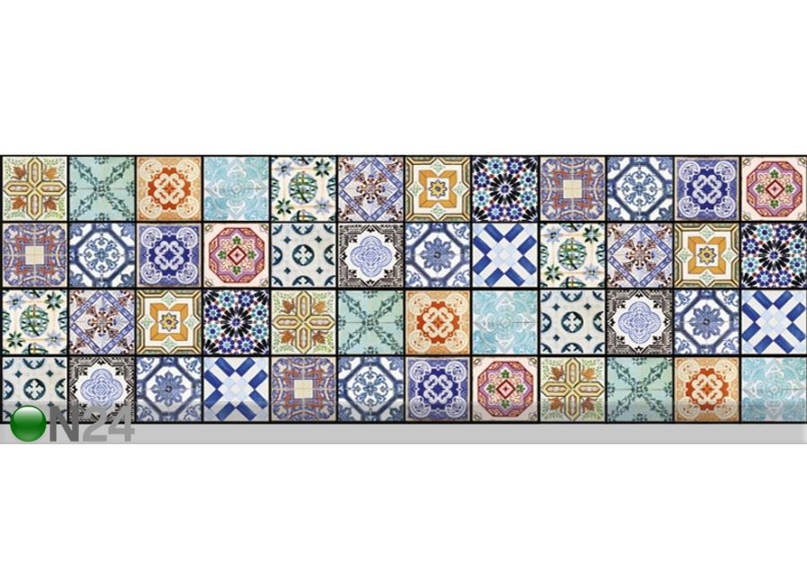 Köögi tagasein Vintage tiles 180x60 cm suurendatud