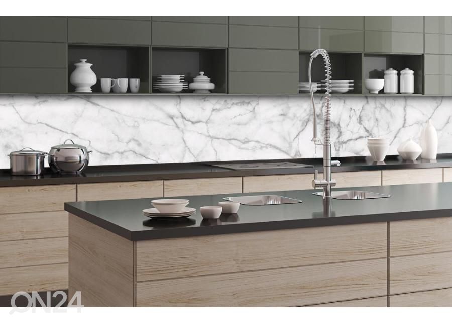 Köögi tagasein White Marble 260x60 cm suurendatud