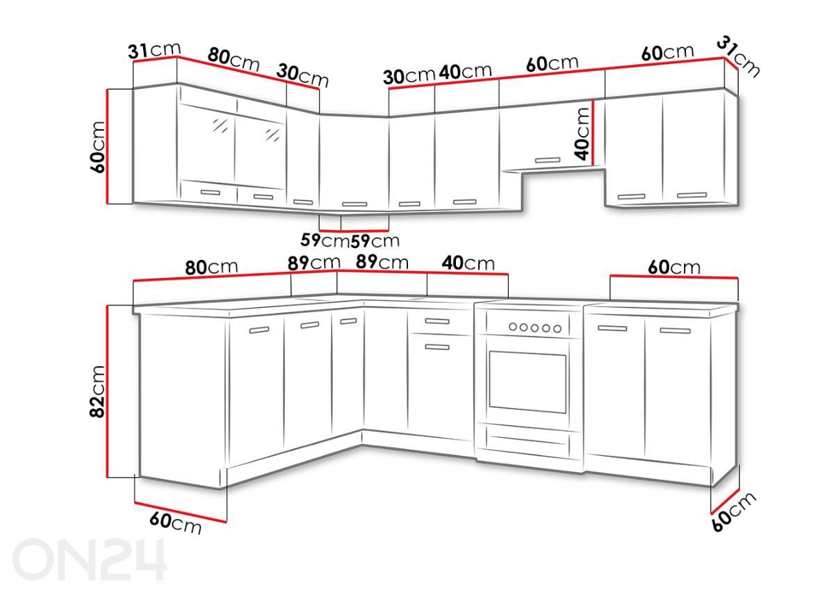 Köögimööbel Omega III suurendatud mõõdud