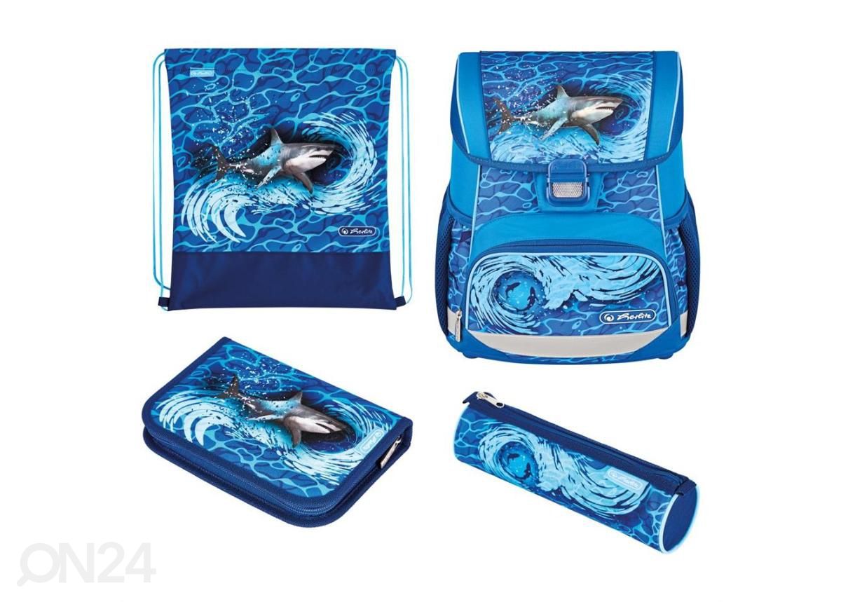 Koolikott-ranits Herlitz Loop Plus Blue Shark 16 L suurendatud