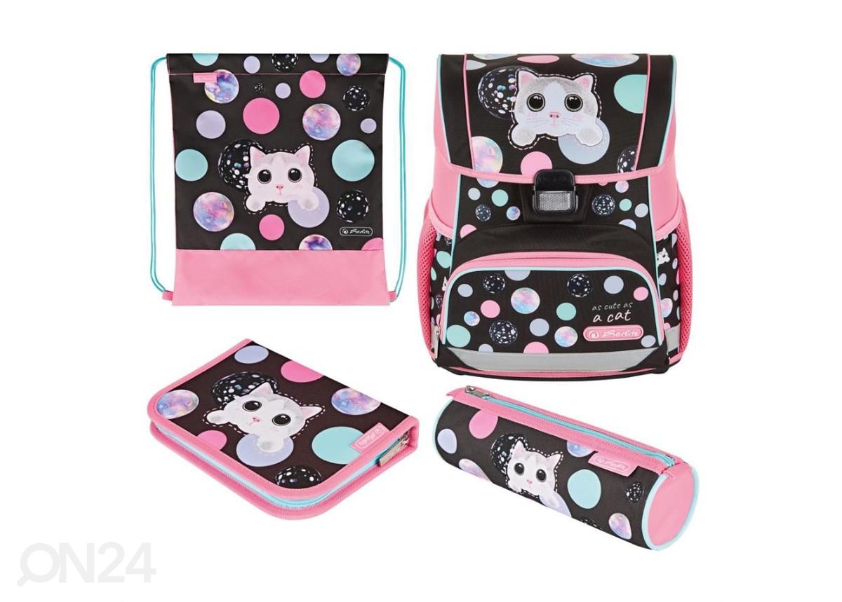 Koolikott-ranits Herlitz Loop Plus Cute Cat 16 L suurendatud