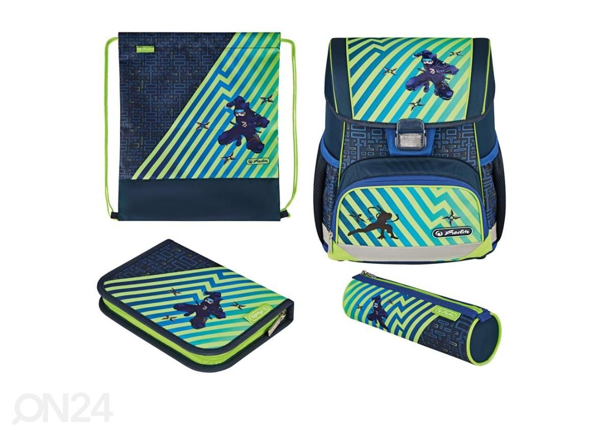 Koolikott-ranits Herlitz Loop Plus Funky Ninja 16 L suurendatud