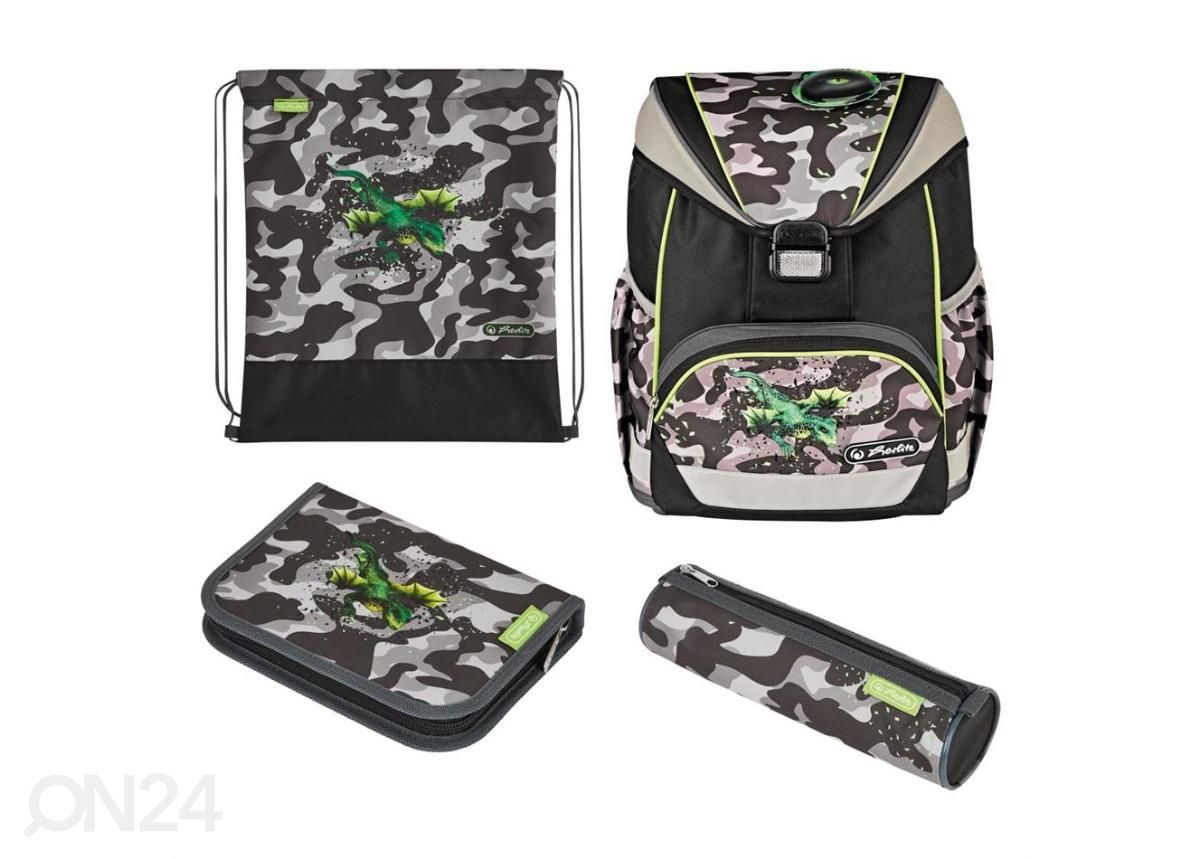 Koolikott-ranits Herlitz Ultralight Plus Camo Dragon 15 L suurendatud