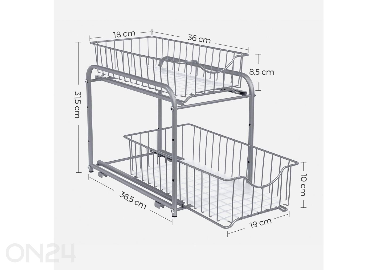 Korvriiul köögikappi suurendatud mõõdud
